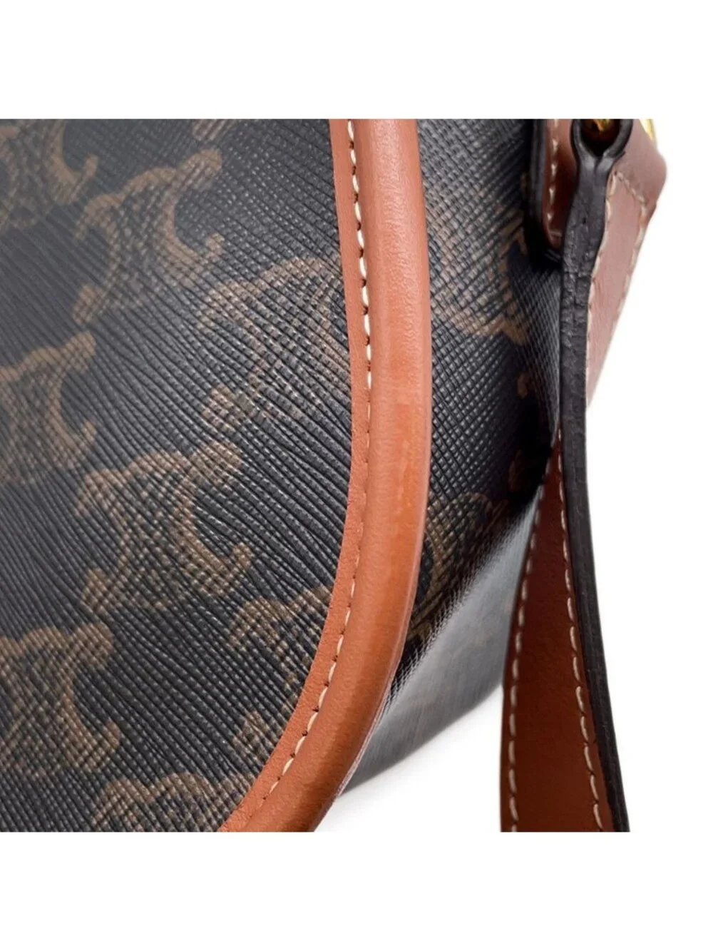 Celine Shoulder Bag Folco Triomphe Calf Leather